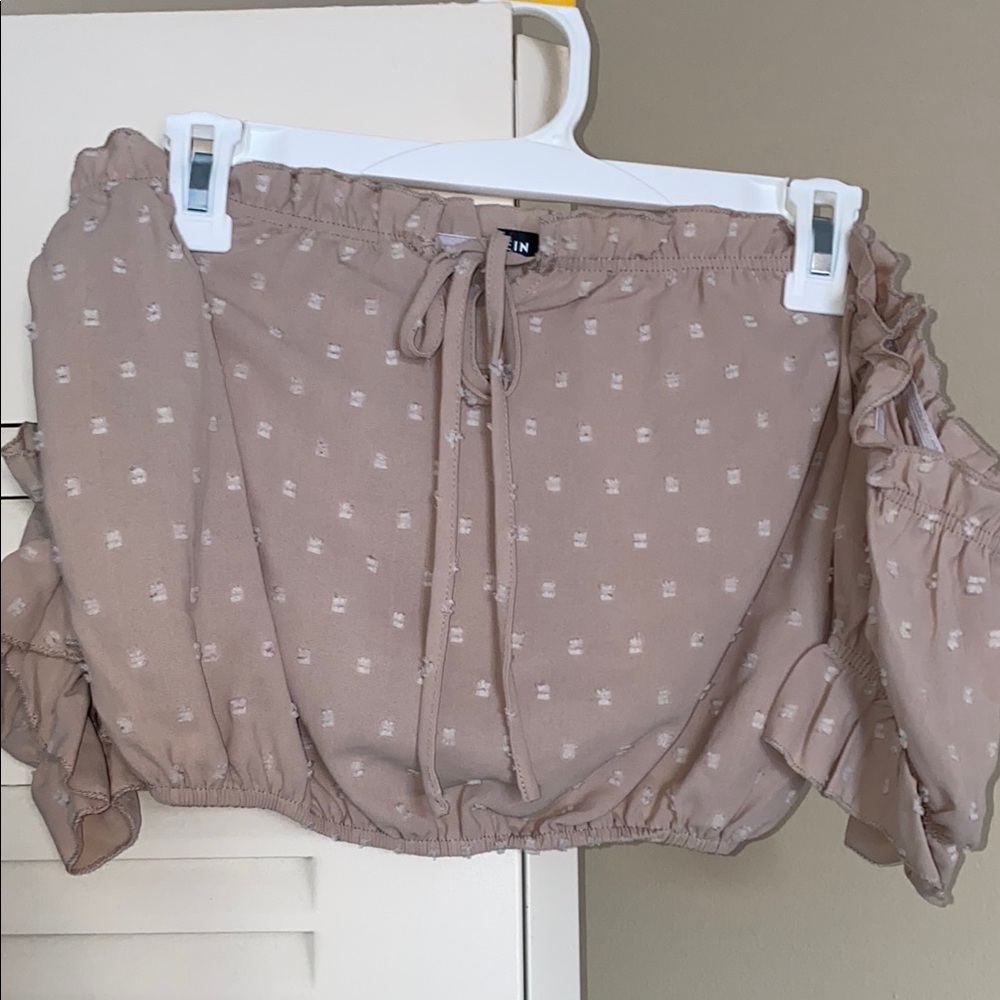 SheIn Women's Beige Off-Shoulder Top